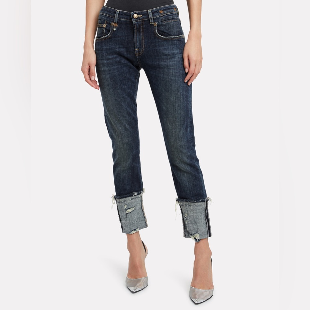 R13 boy skinny with cuff Jeans. SIZE 25